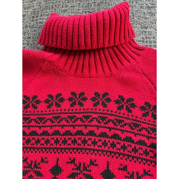 Red & Gray Fair Isle Turtleneck Sweater PM Petite By Studio Works - Picture 6 of 9